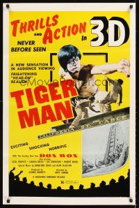 6g743 TIGER MAN special 23x35 '78 Matt Climber's 3-D thriller, Don Won in martial arts action!