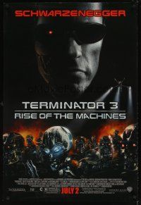6g731 TERMINATOR 3 advance DS 1sh '03 Arnold Schwarzenegger, creepy image of killer robots!