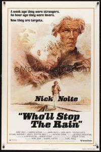 6g792 WHO'LL STOP THE RAIN 1sh '78 artwork of Nick Nolte & Tuesday Weld by Tom Jung!