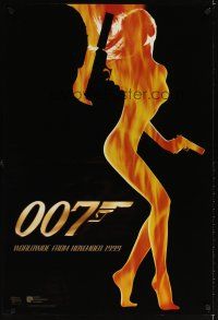 6g797 WORLD IS NOT ENOUGH int'l teaser DS 1sh '99 Brosnan as James Bond, Richards, sexy S. Marceau!