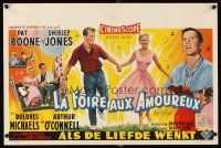 6e321 APRIL LOVE Belgian '57 full-length romantic art of Pat Boone & sexy Shirley Jones!