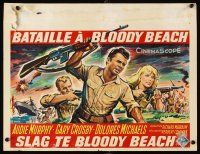 6e325 BATTLE AT BLOODY BEACH Belgian '61 Audie Murphy blazing and blasting the Pacific wide open!