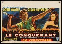 6e331 CONQUEROR Belgian '56 barbarian John Wayne, sexy Susan Hayward!