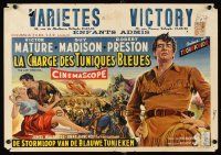 6e349 LAST FRONTIER Belgian '55 art of man of the forest Victor Mature, Anne Bancroft!