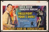 6e390 WHERE THE SPIES ARE Belgian '65 art of English secret agent David Niven, sexy babe!