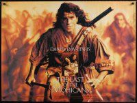 6e147 LAST OF THE MOHICANS British quad '92 Native American Indian Daniel Day Lewis!