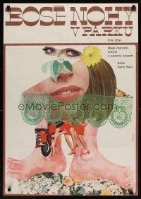 6e469 BAREFOOT IN THE PARK Czech 23x33 '68 Robert Redford & Jane Fonda, wild different Vajce art!