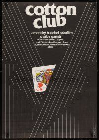 6e477 COTTON CLUB Czech 23x33 '86 Francis Ford Coppola, Weber art of suit & poker playing card!