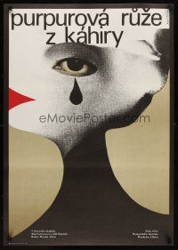 6e533 PURPLE ROSE OF CAIRO Czech 23x33 '87 Woody Allen, strange Karel Teissig art!