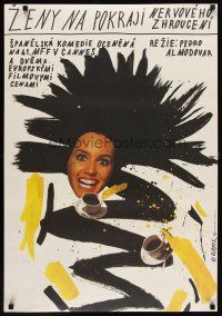6e564 WOMEN ON THE VERGE OF A NERVOUS BREAKDOWN Czech 23x33 '89 directed by Pedro Almodovar!
