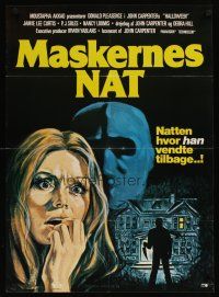 6e286 HALLOWEEN Danish '79 John Carpenter classic, different Hansen horror art!