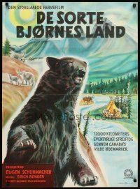 6e289 KANADA - IM LAND DER SCHWARZEN BAREN Danish '58 land of the black bear, cool artwork!