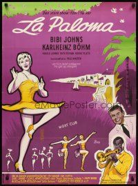 6e290 LA PALOMA Danish '59 Stevenov art of Louis Armstrong, Bibi Johns & Karlheinz Bohm!