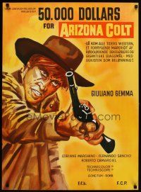 6e298 MAN FROM NOWHERE Danish '68 Arizona Colt, action art of Giuliano Gemma!