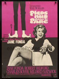 6e166 BAREFOOT IN THE PARK French 23x32 '67 art & image of Redford's feet & sexy Jane Fonda!