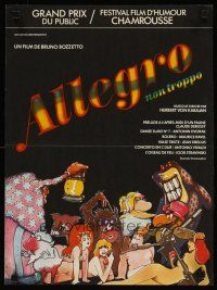 6e183 ALLEGRO NON TROPPO French 15x21 '77 Bruno Bozzetto, great wacky sexy cartoon artwork!