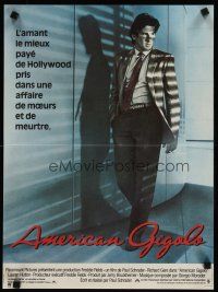 6e184 AMERICAN GIGOLO French 15x21 '80 handsomest male prostitute Richard Gere framed for murder!