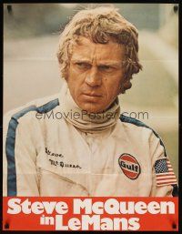6e027 LE MANS teaser German '71 different close up of race car driver Steve McQueen!