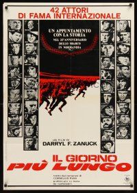 6e082 LONGEST DAY Italian 1sh R69 Zanuck's World War II D-Day movie with 42 international stars!
