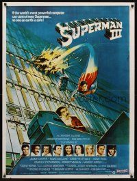 6e077 SUPERMAN III Pakistani '83 art of Reeve flying w/Richard Pryor by L. Salk!
