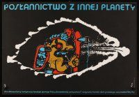 6e645 MYSTERIES OF THE GODS Polish 23x33 '77 William Shatner, really cool Jerzy Flisak art!