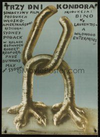 6e689 3 DAYS OF THE CONDOR Polish 27x38 '78 Robert Redford, Czerniawski art of living chain!