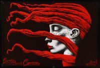 6e709 CARMEN stage play Polish 27x38 '00s wonderful Zebrowski art of red-headed woman!
