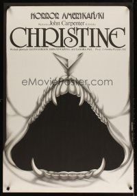 6e710 CHRISTINE Polish 27x38 '85 Stephen King, John Carpenter, creepy different art by Erol!