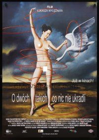 6e753 O DWOCH TAKICH, CO NIC NIE UKRADLI Polish 27x38 '99 Rafal Olbinski art of nude & swan!