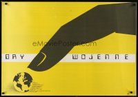 6e791 WARGAMES Polish 27x38 '83 different Wasilewski art of giant finger pointing at Earth!