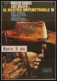6e045 ONE EYED JACKS Spanish R72 great artwork of star & director Marlon Brando with gun!