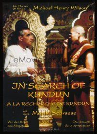 6e053 IN SEARCH OF KUNDUN Swiss 16x23 '98 cool image of Martin Scorsese & Dalai Lama!