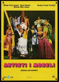 6e396 ARTISTS & MODELS Yugoslavian '77 Dean Martin & Jerry Lewis painting sexy Shirley MacLaine!