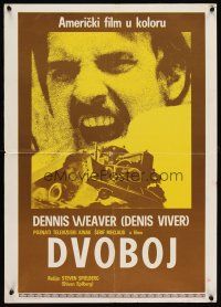 6e413 DUEL Yugoslavian '72 Steven Spielberg, Dennis Weaver, most bizarre murder weapon ever used!