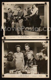 6f787 HOT ROD GANG 2 8x10 stills '58 fast cars, crazy kids, great image of teen band!