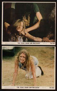 6f185 TEXAS CHAINSAW MASSACRE 2 8x10 mini LCs '74 two images of Marilyn Burns trying to escape!