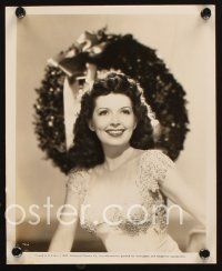 6f790 JANE ADAMS 2 8x10 stills '45 wacky portrait as a candle & smiling by Christmas wreath!