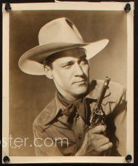 6f697 KIRBY GRANT 3 8x10 stills '40s great portraits as cowboy pointing his revolver!