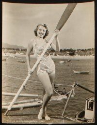 6f708 MONICA LEWIS 3 8x10 stills '50s the sexy actress full-length in swimsuit & more!