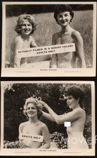 6f618 NATURE'S PARADISE 4 8x10 stills '60 actually filmed at a nudist colony, great images!