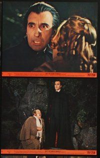 6f138 TASTE THE BLOOD OF DRACULA 8 8x10 mini LCs '70 great close images of vampire Christopher Lee!