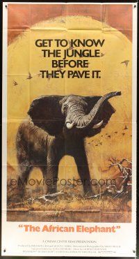 6h491 AFRICAN ELEPHANT 3sh '71 great artwork, get to know the jungle before they pave it!