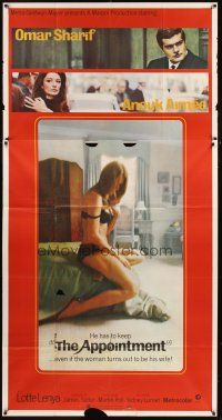 6h499 APPOINTMENT 3sh '69 Omar Sharif, sexy half-naked Anouk Aimee, Sidney Lumet, different!