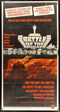 6h510 BATTLE OF THE BULGE 3sh '66 Henry Fonda, Robert Shaw, cool Jack Thurston tank art!