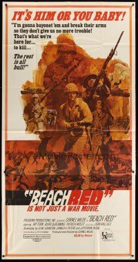 6h511 BEACH RED 3sh '67 Cornel Wilde, Rip Torn, cool art of World War II soldiers!