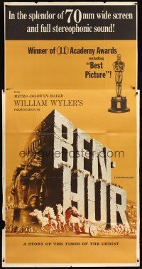 6h514 BEN-HUR 3sh R69 Charlton Heston, William Wyler classic religious epic, cool chariot art!