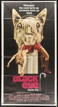 6h519 BLACK EYE int'l 3sh '74 Fred Williamson, blaxploitation, wild killer dog cane image!