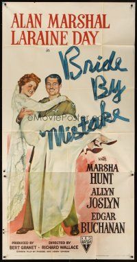 6h526 BRIDE BY MISTAKE 3sh '44 great art of bride Laraine Day, soldier Alan Marshal!