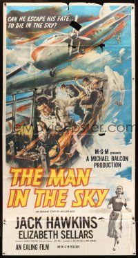 6h559 DECISION AGAINST TIME int'l 3sh '57 dare-devil test pilot Jack Hawkins, The Man in the Sky!