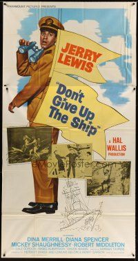 6h564 DON'T GIVE UP THE SHIP 3sh '59 full-length image of Jerry Lewis in Navy uniform!